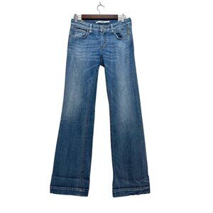 Meltin Pot Roksana Wide Leg Tailored Jeans Women 28 Blue Low Rise Y2K Bell Flare